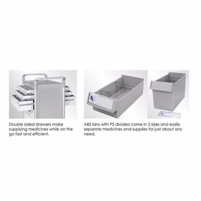 Function-Cart Double-Face Medication Trolley 34" (White) - WIDOS Asia